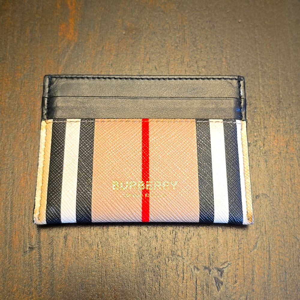 Burberry Sandon Canvas Leather Luxury Card Holder